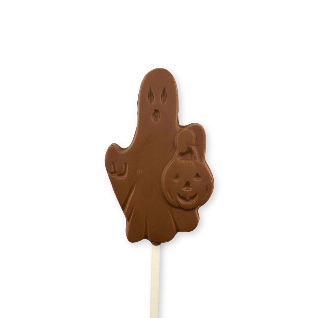 Ghost and Pumpkin Chocolate Lollipop