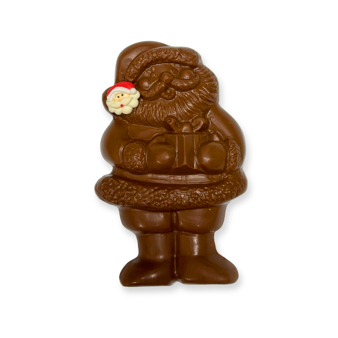 Large Chocolate Santa with Present