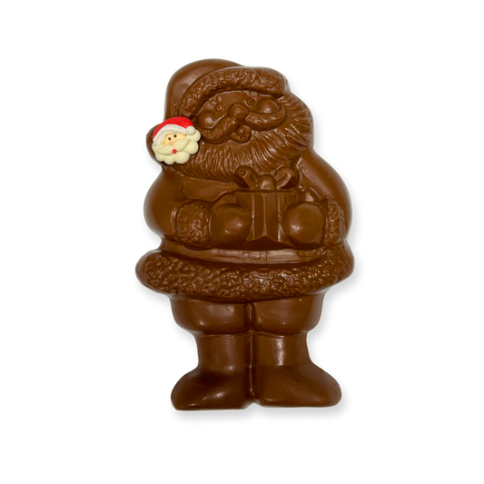 Large Chocolate Santa with Present
