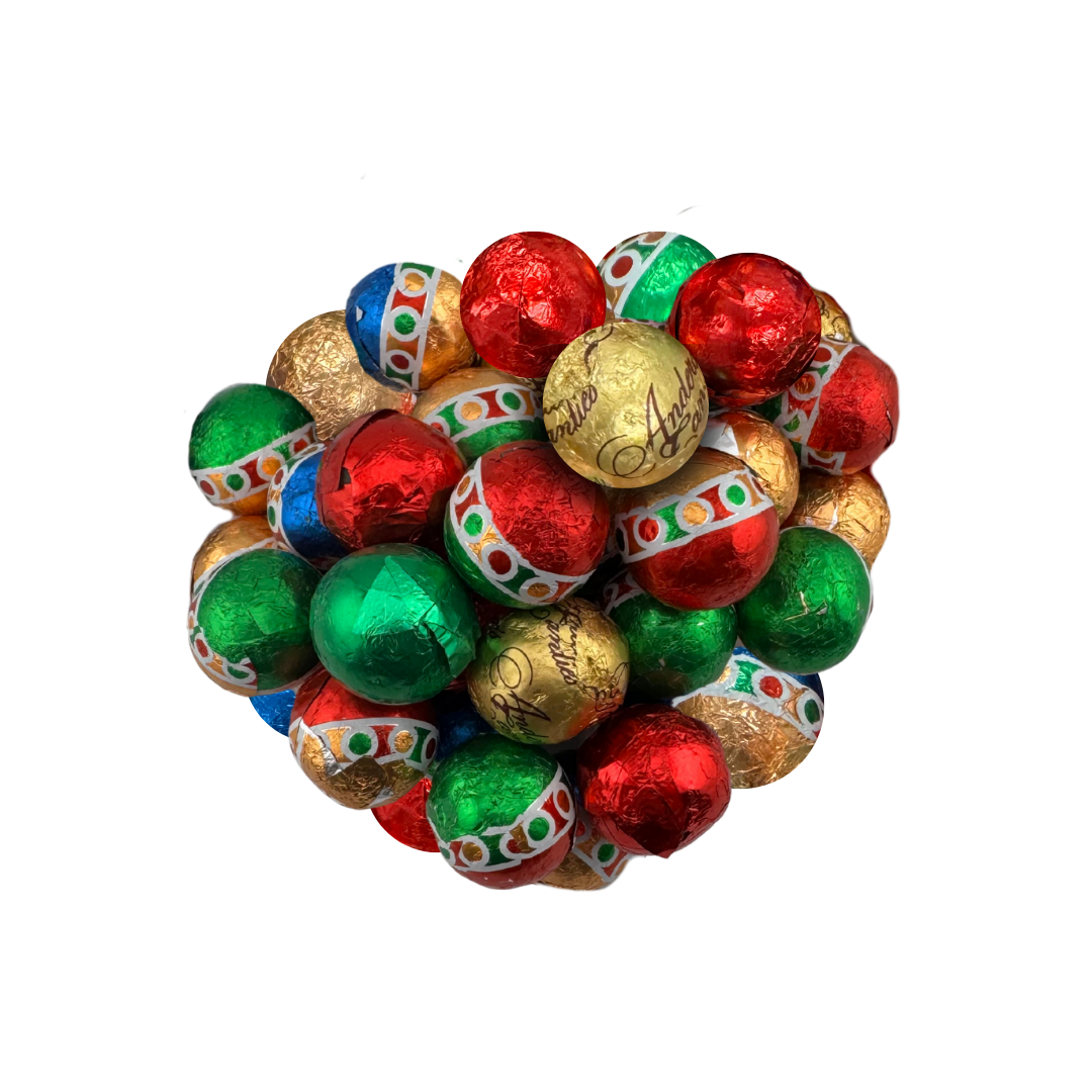 Solid Chocolate Holiday Foiled Balls