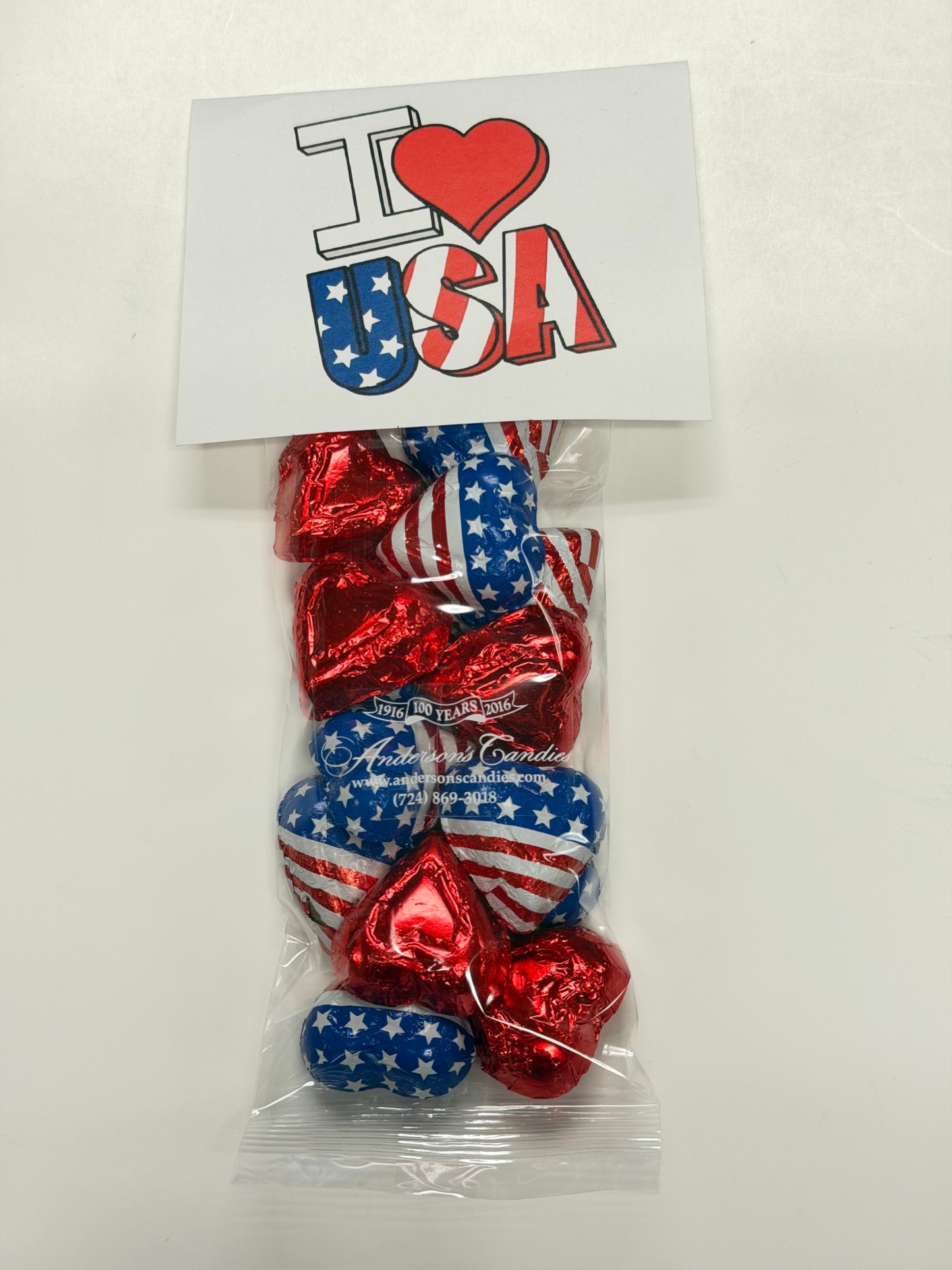 Patriotic Foil-Wrapped Hearts